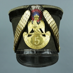 SHAKO D'OFFICIER DU 5ème REGIMENT D'INFANTERIE DE LA LIGNE MODELE 1812