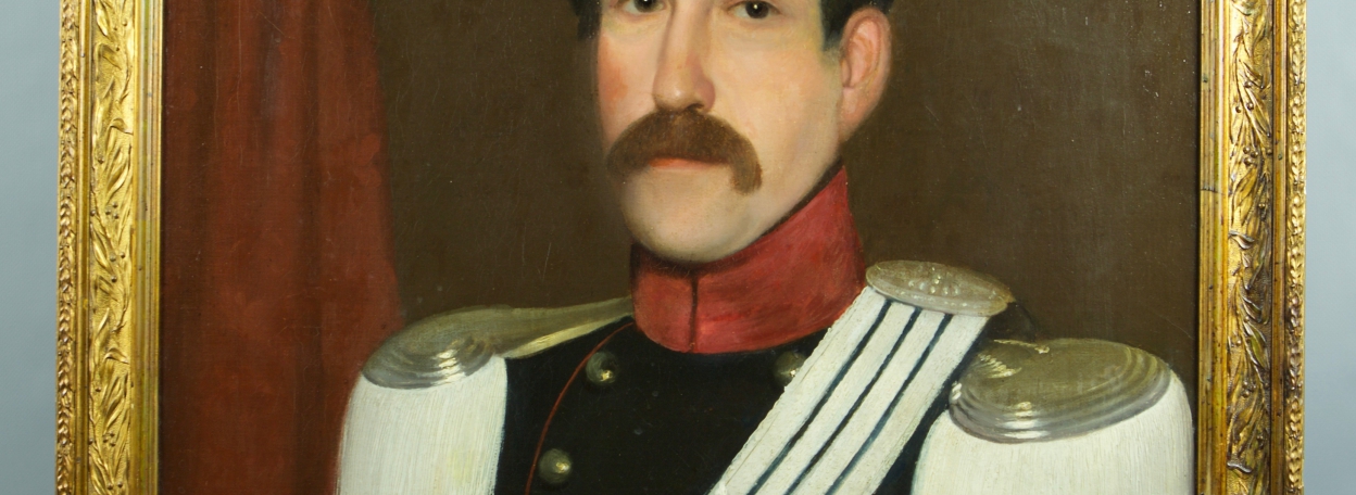 HUILE SUR TOILE D'UN CAPITAINE DE CAVALERIE DE LA MAISON DE SAVOIE VERS 1845