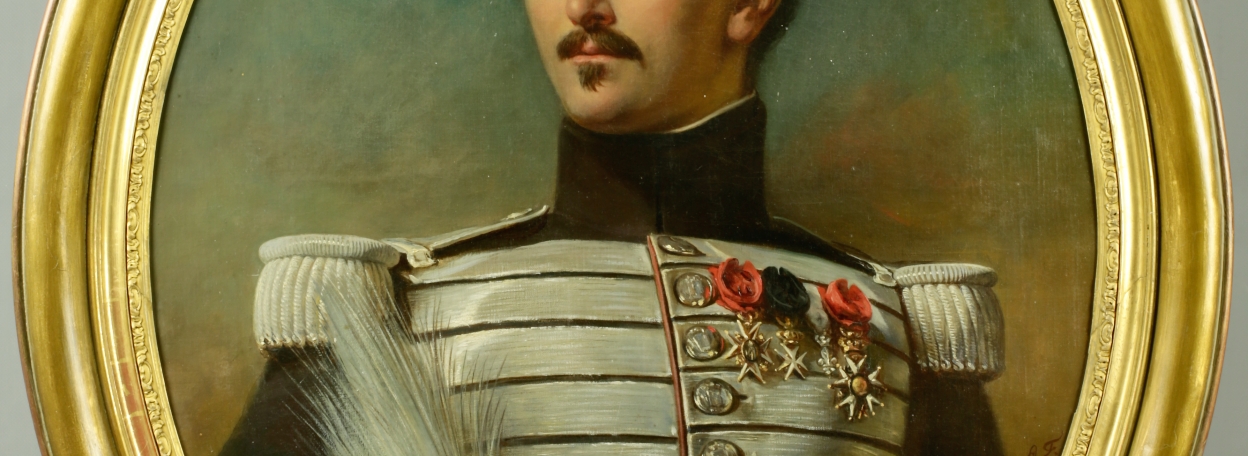 PEINTURE D'UN OFFICIER SUERIEUR DE LA ARDE ROYALE- RESTAURATION 1815- 1830