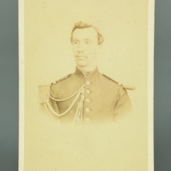 CARTE ANCIENNE PHOTO D'UN OFFICIER DE LANCIER EN PETITE TENUE DE LA GARDE IMPERIALE - SECOND EMPIRE