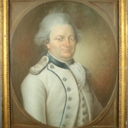 PORTRAIT EN PASTEL D'UN OFFICIER D'INFANTERIE AU RÈGLEMENT DE 1779-86 – ANCIEN RÉGIME